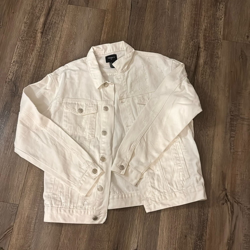 White Ripped Jean Jacket